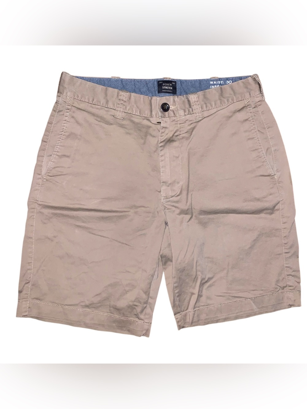 J. Crew Men's Flat Front Shorts in Light Khaki Waist 30 Inseam 9